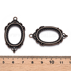 Zinc Alloy Link Cabochon Settings&nbsp;X-PALLOY-WH0001-35R