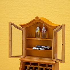 木製の本棚のミニチュア装飾品  マイクロランドスケープドールハウスアクセサリー  小道具の装飾のふりをする  ペルー  90x35x172mm&nbsp;PW-WG20F43-01