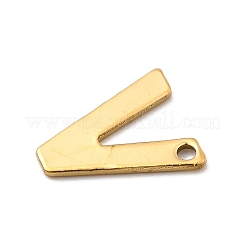 304ステンレススチールチャーム  文字チャーム  イオンプレーティング（ip）  18KGP本金メッキ  V字  11x9.5x0.8mm  穴：1.2mm&nbsp;STAS-B093-12G-V