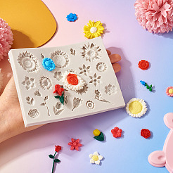 シリコンモールド  ベーキング用ケーキパン型  ビスケット  チョコレート  せっけん型  フローラルホワイト  103x130x8mm&nbsp;SIL-TAC0015-06
