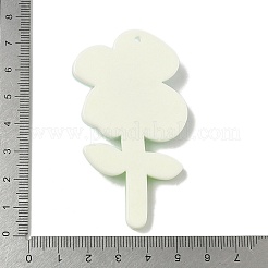 不透明なアクリル大きなペンダント  花  淡いターコイズ  70x37.5x9.5mm  穴：2mm&nbsp;OACR-I018-01B