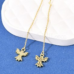 Bird Brass Micro Pave Clear Cubic Zirconia Ear Thread&nbsp;EJEW-H182-08G