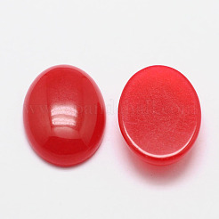 染色された楕円形の天然なヒスイのカボション  レッド  18x13x6mm&nbsp;G-K021-18x13mm-07