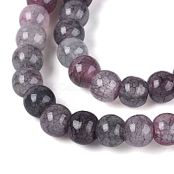 Ombre Effect Dyed Crackle Glass Beads Strands&nbsp;GLAA-Q106-01A-B31