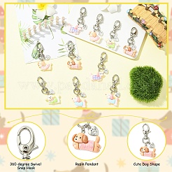 10Pcs Dog Resin Pendant Decorations&nbsp;HJEW-YW00306