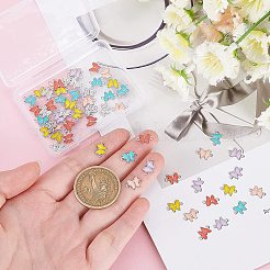 60個 5色 304ステンレススチールエナメルリンクコネクター  ニッケルフリー  蝶  ステンレス鋼色  ミックスカラー  6.5x10x1mm  穴：1mm  12個/カラー  60個/箱&nbsp;STAS-PH0001-38