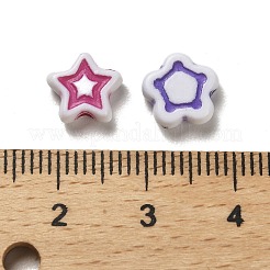 アクリルビーズ  クラフトスタイル  スター  ミックスカラー  8~8.5x8.5~9x4mm  穴：1.8mm  約2400個/500g&nbsp;OACR-A030-01