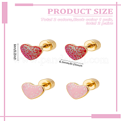4Pcs 2 Colors Stainless Steel Enamel Stud Earrings&nbsp;EJEW-LP0001-83