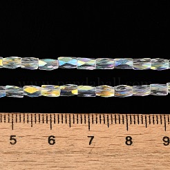 電気メッキガラスビーズセット  ABカラーメッキ  多面カット  コラム  クリアAB  4x2mm  穴：0.9mm  約100個/連  19.29''（49センチメートル）&nbsp;GLAA-P068-AB04