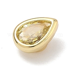 Teardrop Brass Micro Pave Cubic Zirconia Cabochons&nbsp;KK-P345-13G-B06