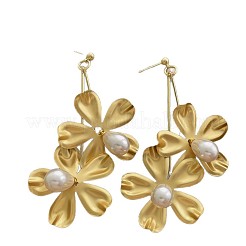 Vintage Alloy Imitation Pearl Stud Dangle Earrings for Women&nbsp;WGA59FE-01