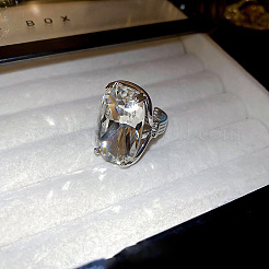 Brass with Crystal Rhinestone Cuff Open Rings&nbsp;FS-WG214C1-01