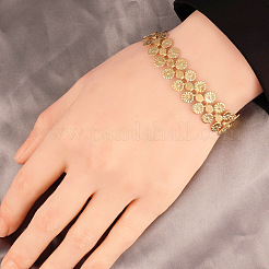 304 Stainless Steel Flat Round Link Chain Bracelets for Women&nbsp;FS-WG13E32-02