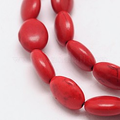 Synthetical Dyed Turquoise Oval Bead Strand&nbsp;G-P083-89