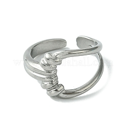Non-Tarnish 304 Stainless Steel Open Cuff Ring&nbsp;RJEW-L110-029P