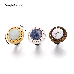 Adjustable Alloy & Iron & Rhinestone Bezel Cup Ring Base with Rotatable Tray&nbsp;MAK-T012-10G