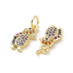 Brass Micro Pave Cubic Zirconia Pendants&nbsp;KK-E068-VF120