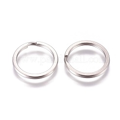 変色しにくい304ステンレススチール製スプリットキーリング  キーホルダー留め金のパーツ  ステンレス鋼色  25x2.3mm  ワイヤー：1.8mm&nbsp;STAS-I107-24P-1.8x25