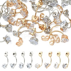 16Pcs 4 Styles Alloy Clear Cubic Zirconia Earring Nuts&nbsp;FIND-YW0012-06A