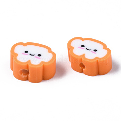手作り樹脂粘土ビーズ  笑顔の雲  砂茶色  6~8.5x10~11.5x4.5~5.5mm  穴：1.8mm&nbsp;X-CLAY-N008-033G