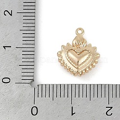 真鍮チャーム  カドミウムフリー＆ニッケルフリー＆鉛フリー  ハートチャーム  18KGP本金メッキ  14x11.5x5mm  穴：1mm&nbsp;KK-Z075-08G