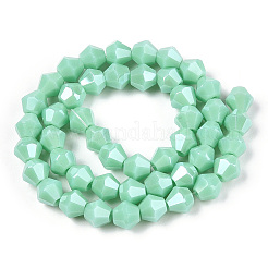 Opaque Solid Color Electroplate Glass Beads Strands&nbsp;EGLA-A039-P6mm-A20