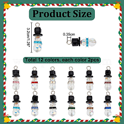 24Pcs 12 Colors Faceted Glass Pendants&nbsp;PALLOY-PH01807