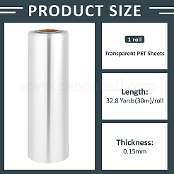 30mの透明ペットシートロール  DIYクラフト用品  透明  300x0.1mm&nbsp;DIY-WH0622-655B