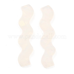 アクリル波形カボション  ヘアアクセサリー用  ホワイトスモーク  65x15x2mm&nbsp;FIND-B003-07C