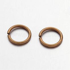 真鍮製オープンタイプ丸カン  ラウンド  カドミウムフリー＆鉛フリー  アンティークブロンズ  18ゲージ  8x1mm  内径：6mm  約400個/50g&nbsp;X-JRC8MM-AB