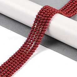 合成ターコイズビーズ連売り  ラウンド  染め  ブラウン  3mm  穴：0.8mm  約131個/連  15.16''（38.5センチメートル）&nbsp;G-U004-02R