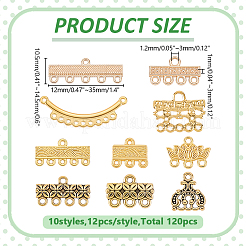 120Pcs 10 Styles Zinc Alloy Chandelier Component Links&nbsp;FIND-WR0013-09