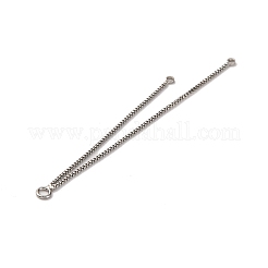 真鍮タッセルベネチアンチェーンビッグペンダント  プラチナ  65x2x1mm  穴：2mm＆1~1.2mm&nbsp;KK-G510-13P