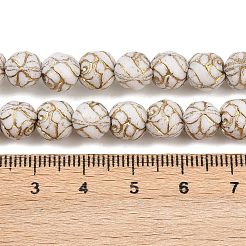 チェコ産プレスガラスビーズ  ローズ  桃パフ  8mm  穴：1mm  約100個/袋&nbsp;GLAA-I061-33