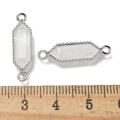 Natural Mixed stone Faceted Double Terminal Pointed Hexagon Connector Charms&nbsp;G-G181-04P
