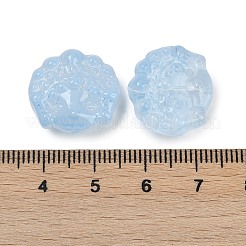 透明ガラスビーズ  京劇のマスク  焼き付け塗料  ミックスカラー  17x18x8mm  穴：1.2mm&nbsp;DGLA-E004-11A