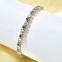 Brass Enamel Link & Charm Bracelets&nbsp;BJEW-Z094-02G-01B
