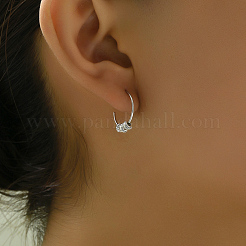 クラシックなヴィンテージ真鍮ロンデルフープピアス  銀  15x14mm&nbsp;DY8835