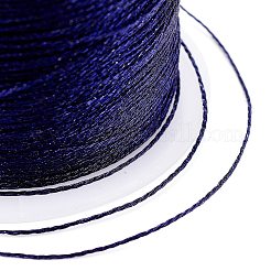 ポリエステル編組メタリック糸  DIY編み込みブレスレットの作り方と刺繍  インディゴ  0.6mm  9プライ  約38.27ヤード（35m）/ロール&nbsp;OCOR-I007-C-06