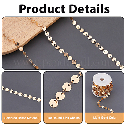 6M Brass Flat Round Link Chains&nbsp;CHC-HS0001-01KCG