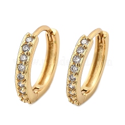 Clear Cubic Zirconia Huggie Hoop Earrings&nbsp;EJEW-L231-41G-01