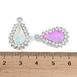 UV Plating Alloy with Mixed Color Glass Rhinestone Pendants&nbsp;FIND-M018-39P