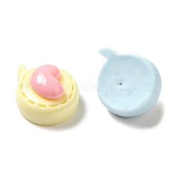 オペーク樹脂カボション  虹色の漫画のカボション  フラットラウンド  11x13x6.5~7mm&nbsp;RESI-B017-02C