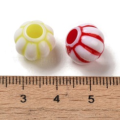 不透明なアクリルの欧州大きな穴ビーズ  クラフトスタイル  ランタン  ミックスカラー  13x10mm  穴：4.5mm  684個/ 500g&nbsp;OACR-E039-10