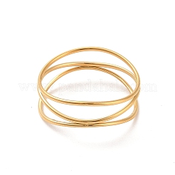 イオンプレーティング(IP) 304 ステンレススチール 指輪  18KGP本金メッキ  5~7mm  内径：17mm&nbsp;RJEW-C071-06G