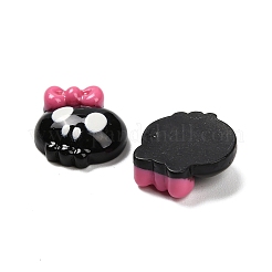 ハロウィーン不透明樹脂カボション  ちょう結びの頭蓋骨  12.5~13x12~12.5x5mm&nbsp;CRES-I045-01F-01