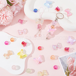 DIYジュエリー作りパーツキット  100個5スタイルのアクリルビーズセット  ミックスカラー  14~24mm  穴：2~5mm  20個/スタイル&nbsp;OACR-SC0001-63