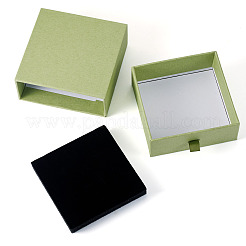 紙製ジュエリー梱包引き出しボックス5個  正方形  ダークシーグリーン  9.5x9.5x3.8cm&nbsp;CON-TA0001-34A