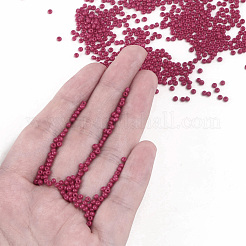 11/0 FGBグレードAベーキングペイントガラスシードビーズ  ラウンド  サクランボ色  2.3x1.5mm  穴：1mm  約5300個/50g&nbsp;X-SEED-N001-A-1058