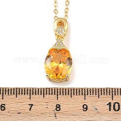 Oval Brass Topaz Moissanite Pendant Necklaces&nbsp;WG6A185-01